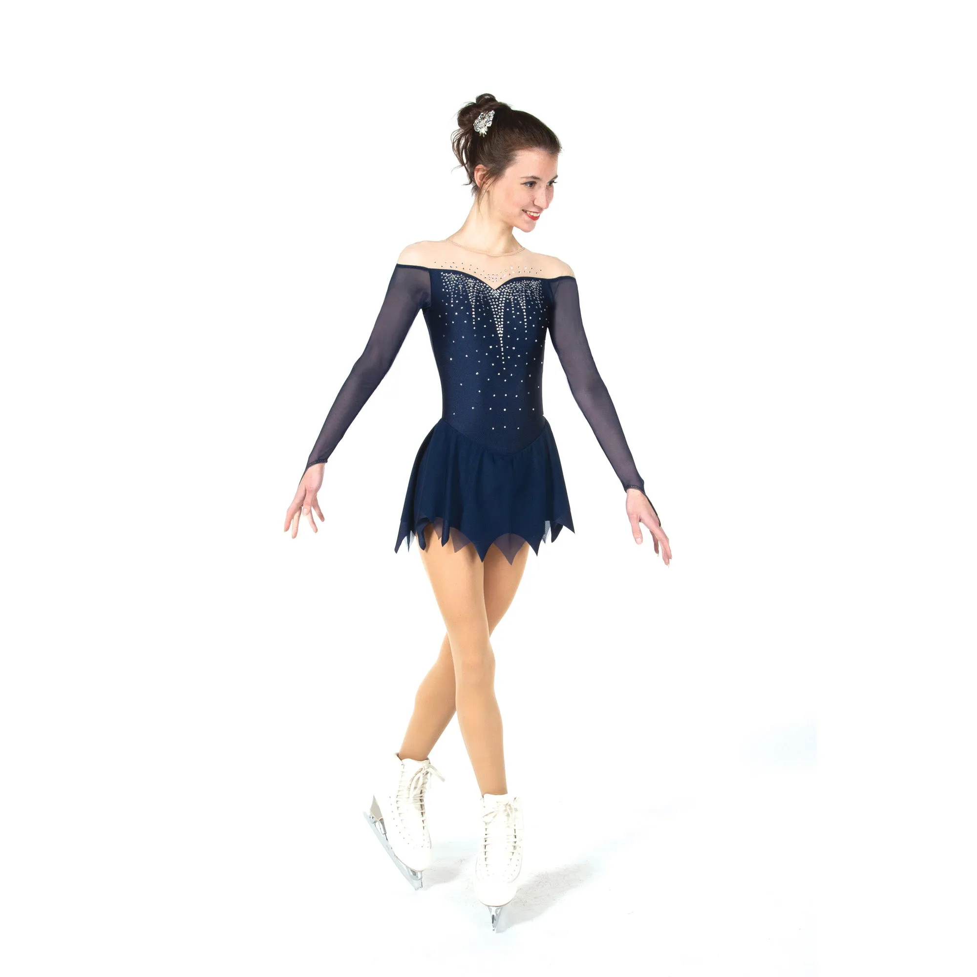 Solitaire Skatewear F23023R Icicle Hem Dress, with Crystals