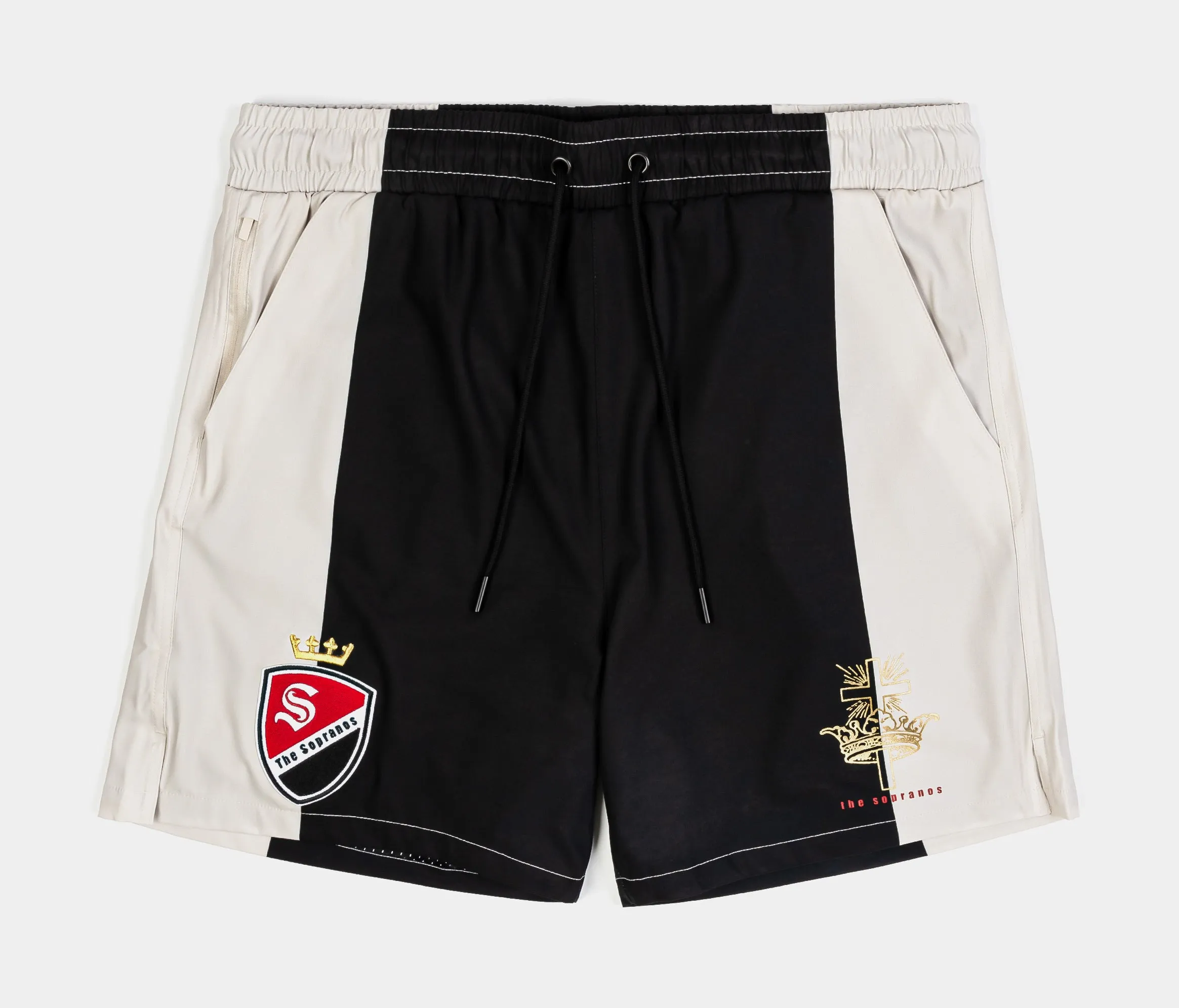 SP x Sopranos Soccer Hybrid Mens Shorts (Black/Cream)
