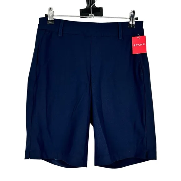 SPANX Sunshine Shorts 10” in Sunkissed Navy size XS NWT Moisture Wicking