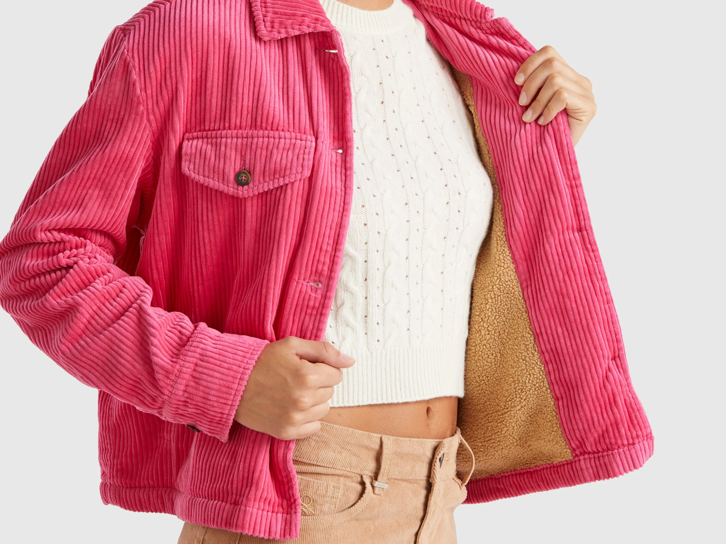 Spread Collar Textured Jacket