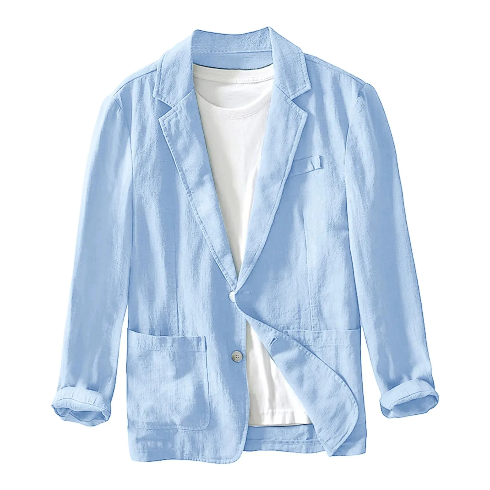 Spring New Casual Linen and Cotton Safari Suits for Men Clothing Solid Color Blazers Men Jackets Oversize Casual Suit Blazer