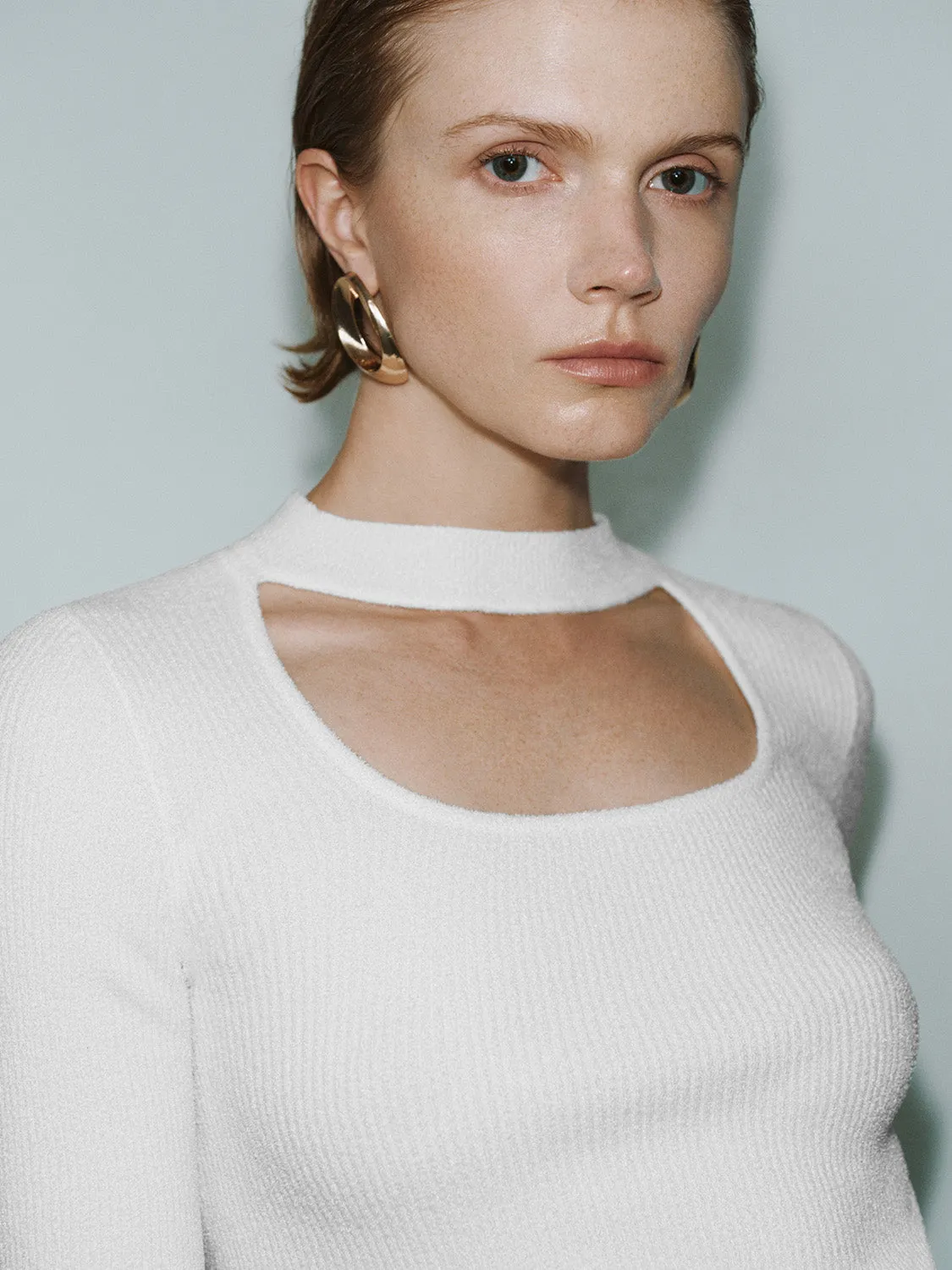 Square Neck Knitted T-Shirts