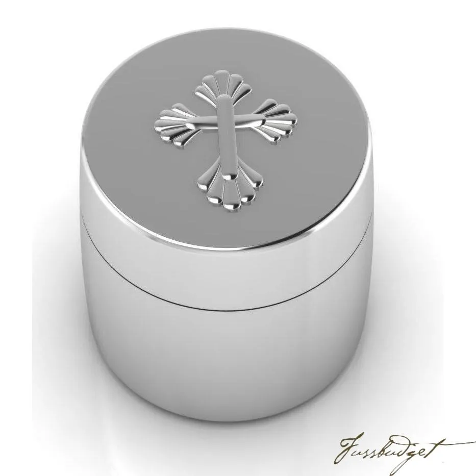 Sterling Silver Cross Baby Tooth Box