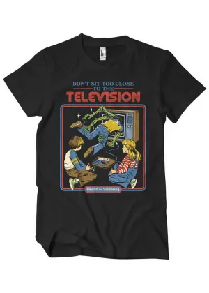 Steven Rhodes Don't Sit Too Close To The Television T-Shirt Black