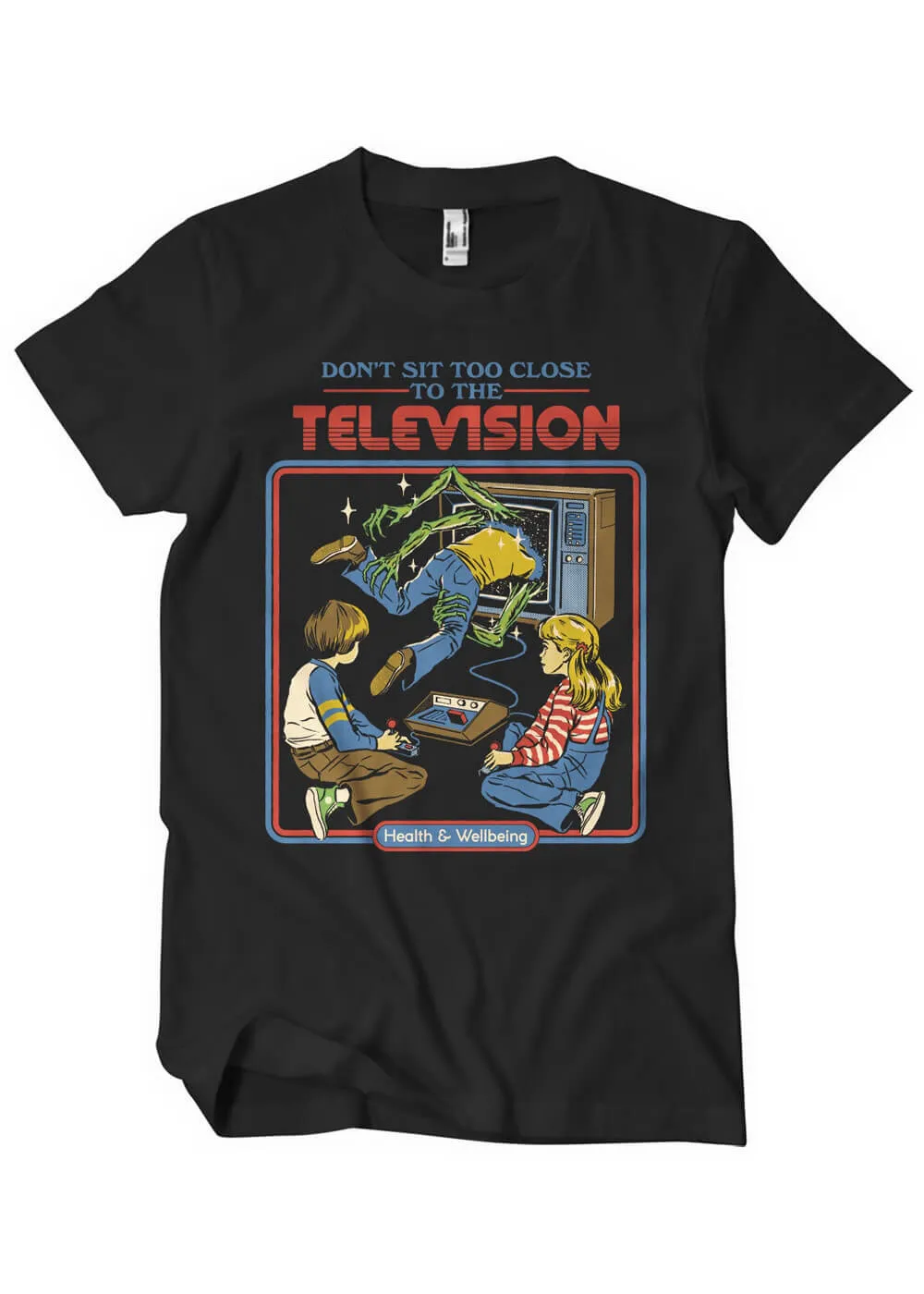 Steven Rhodes Don't Sit Too Close To The Television T-Shirt Black