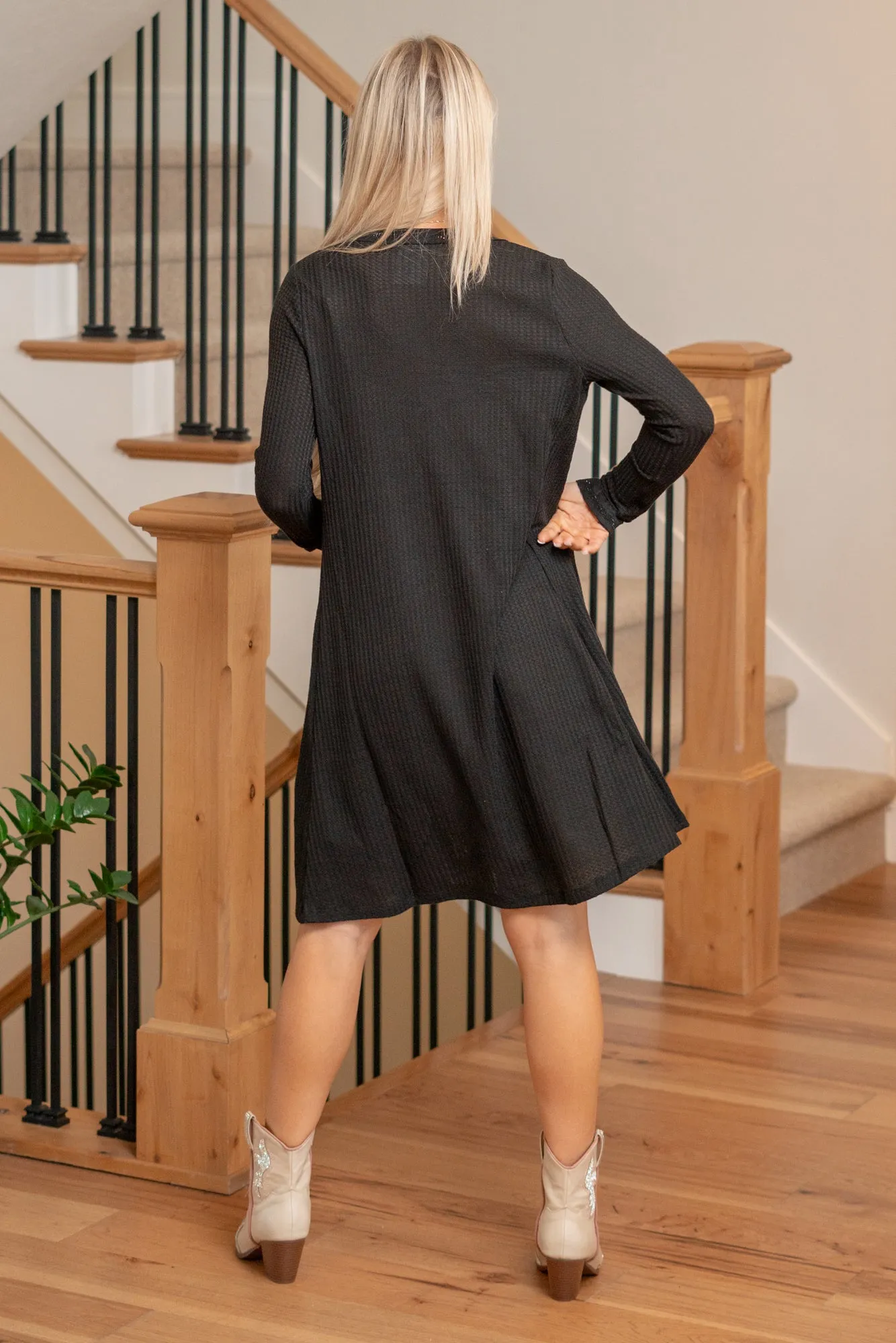 Stone Edge Open Cardigan - Black