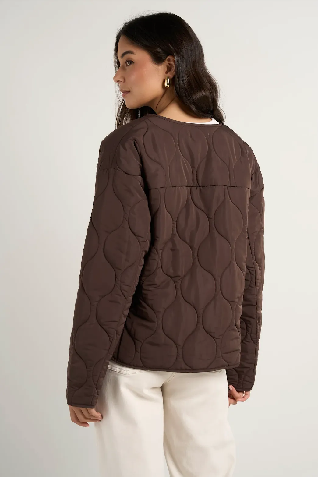 STORIES BE TOLD Apex Collarless Puffer Jacket - Chocolate