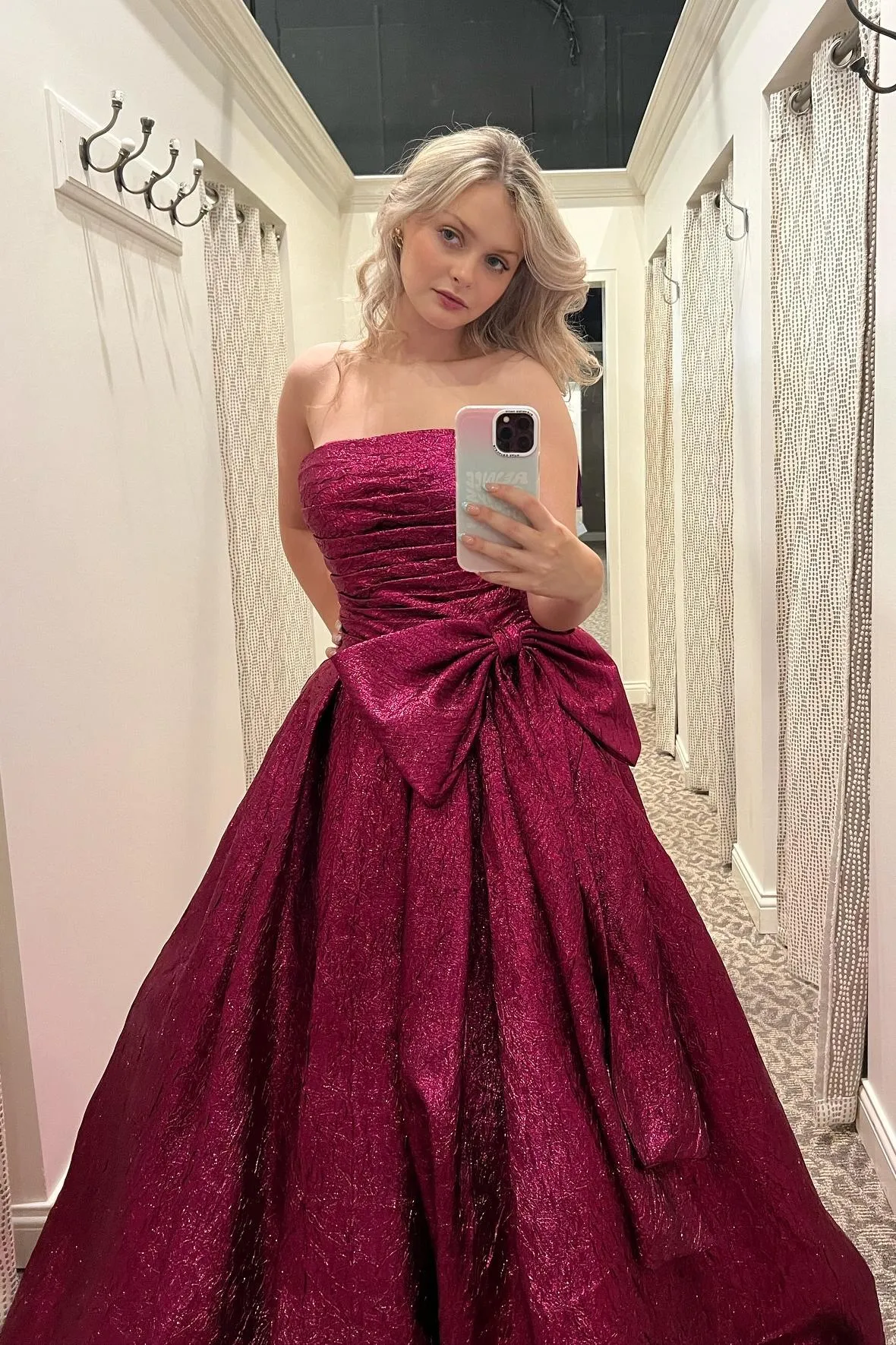 Strapless Royal Blue Ruched A-line Long Formal Gown