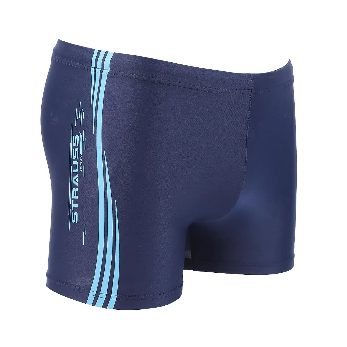 STRAUSS Swimming Shorts: Versatile Trunks with Quick-Drying Fabric | L | Blue Lines