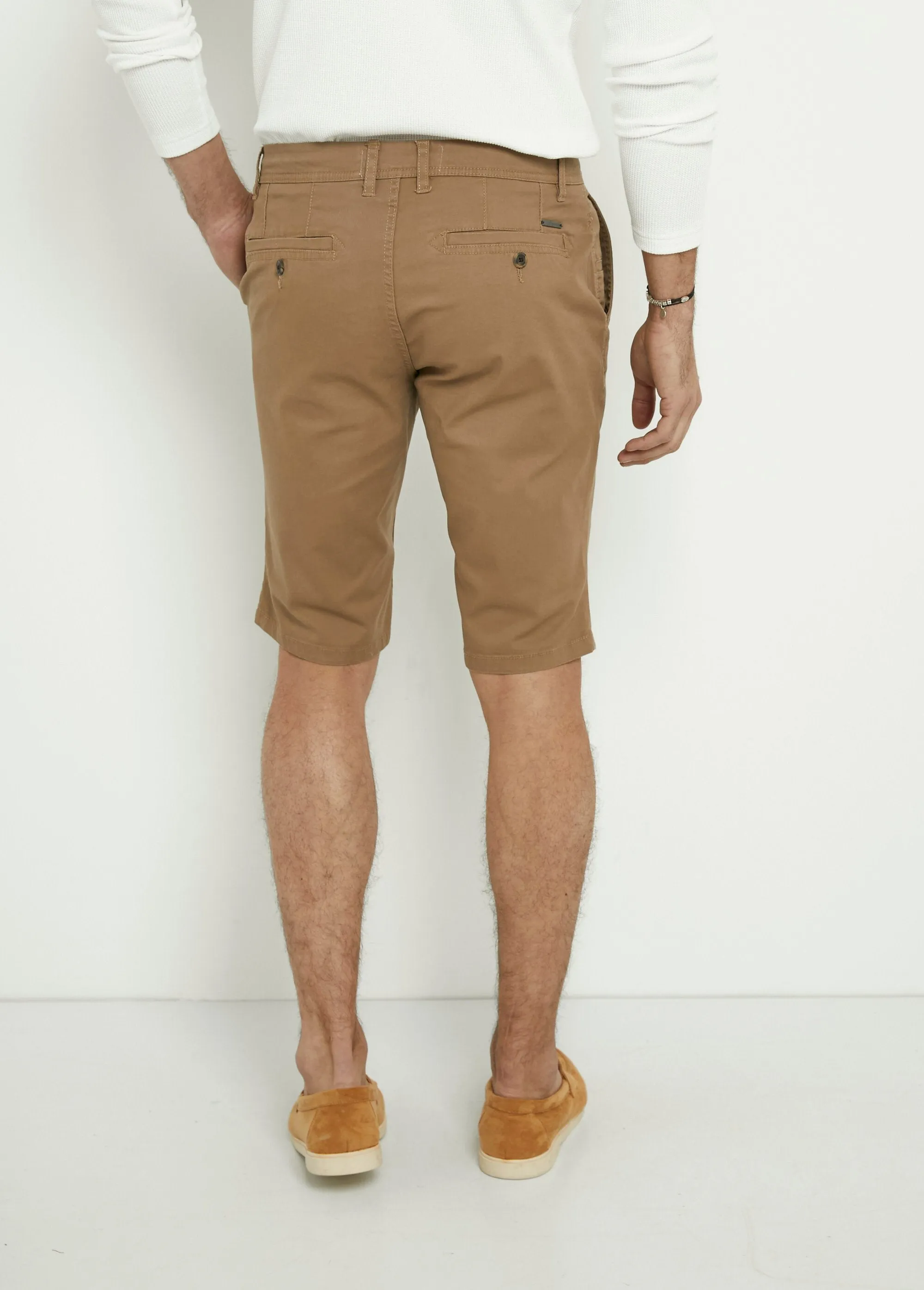 Stretch cotton canvas Bermuda shorts