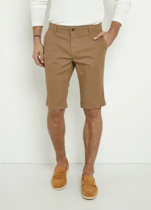 Stretch cotton canvas Bermuda shorts