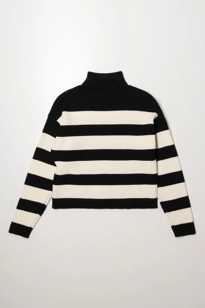 Stripe Jersey Black And White