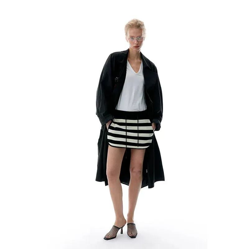 Striped Oversized Jacket and Skirt Set
