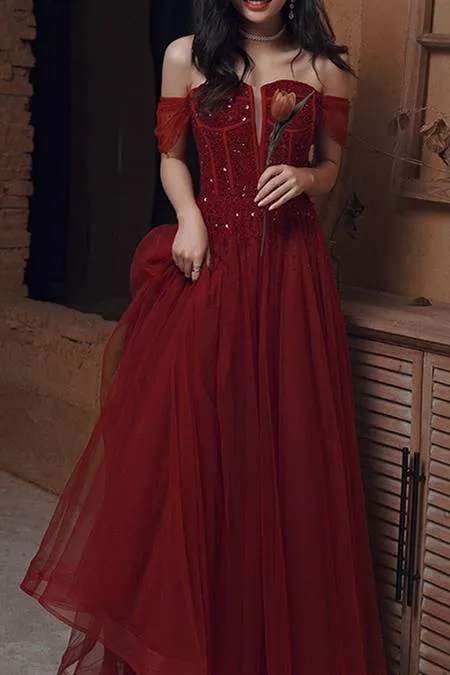 Stunning Champagne Tulle Long Party Dress