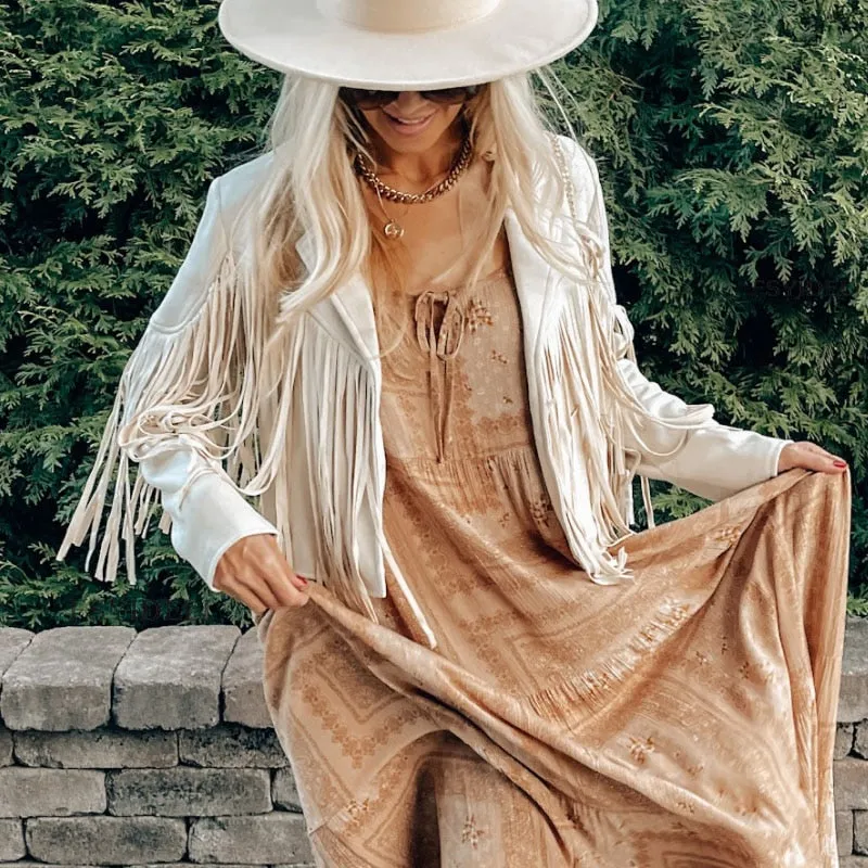 Suede jacket with fringes - Perfect for chilly days