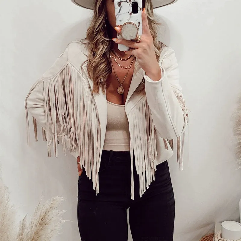 Suede jacket with fringes - Perfect for chilly days