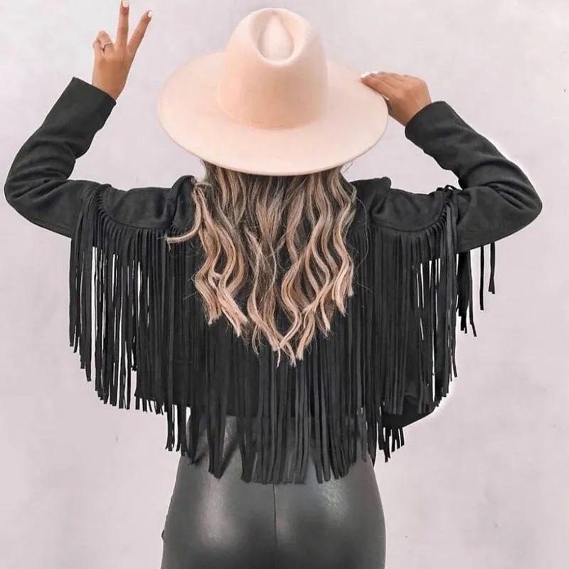 Suede jacket with fringes - Perfect for chilly days