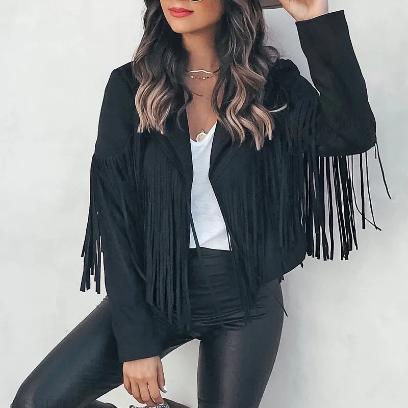 Suede jacket with fringes - Perfect for chilly days