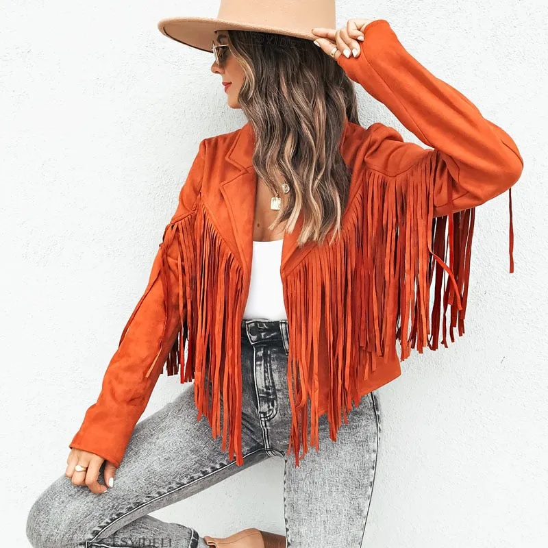 Suede jacket with fringes - Perfect for chilly days