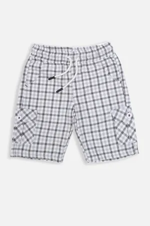 SUMMER - LIGHT GREY - BOY WOVEN CARGO SHORTS