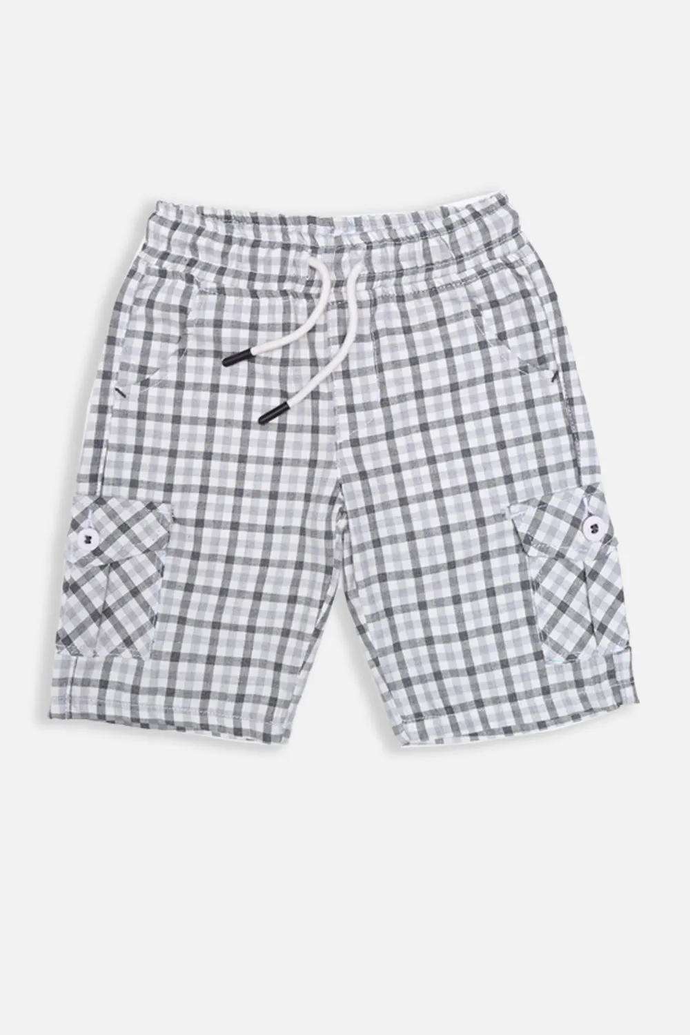 SUMMER - LIGHT GREY - BOY WOVEN CARGO SHORTS