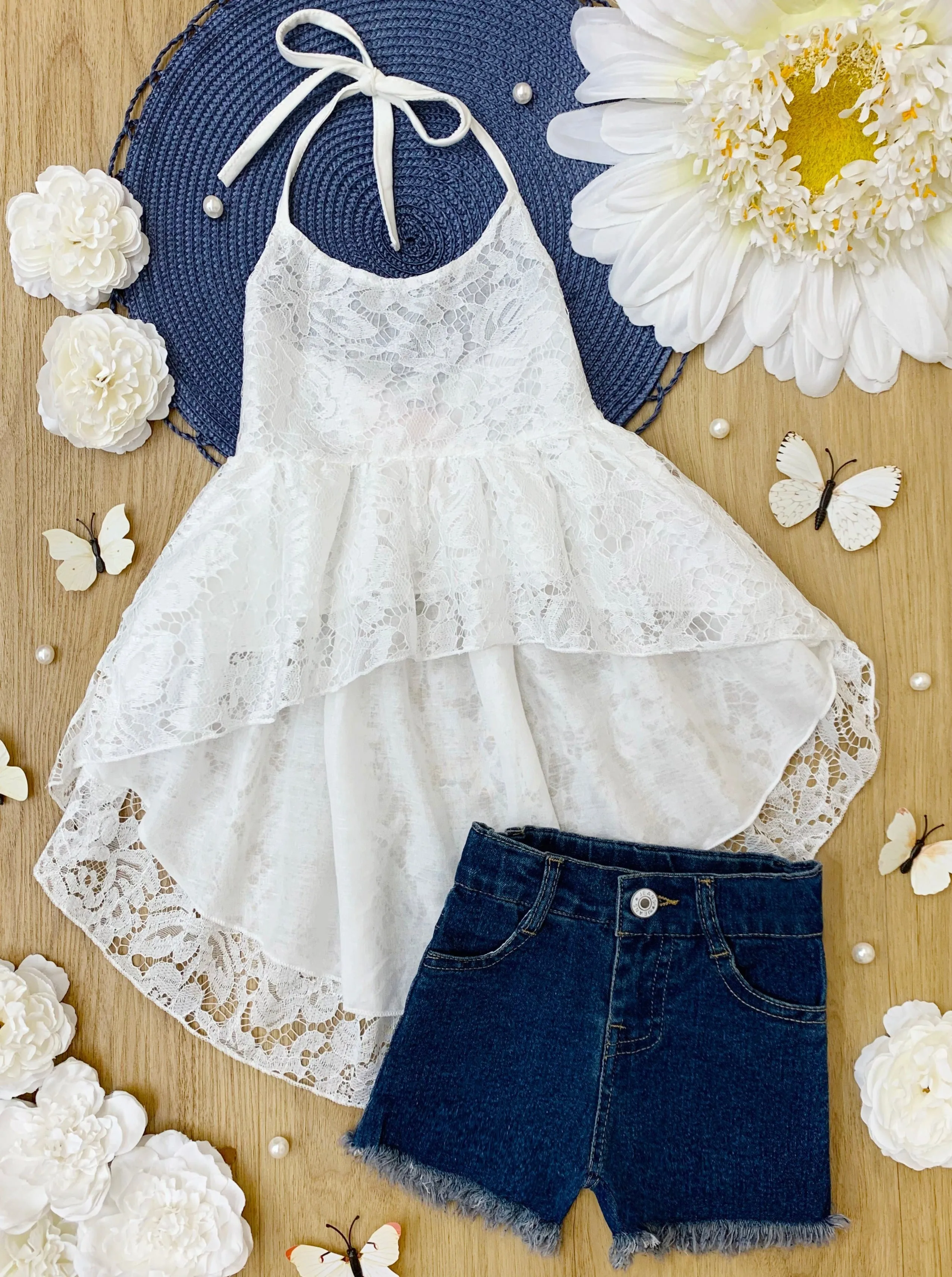 Sun Chaser Denim Shorts Set