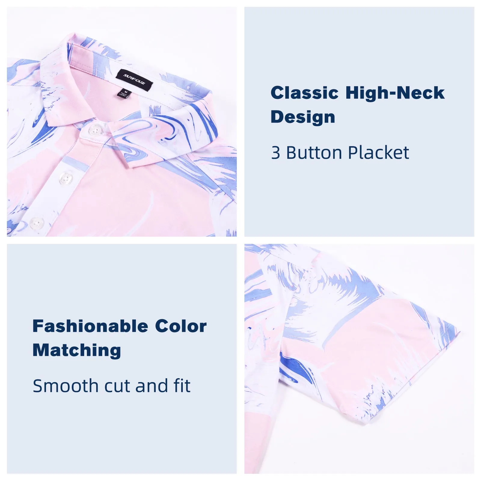 SURF CUZ Funny Golf Polo Shirts for Men