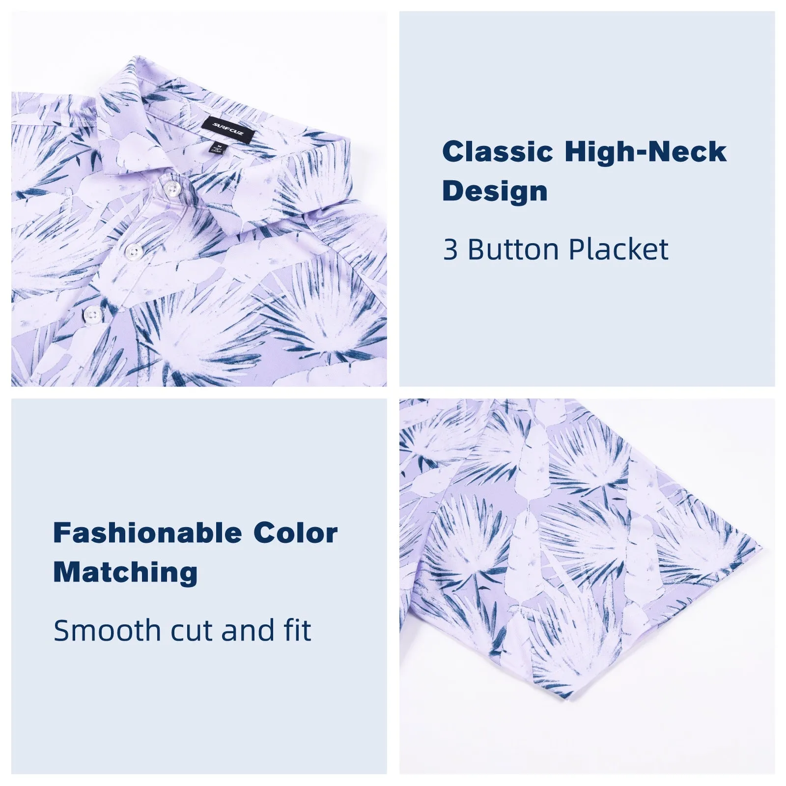 SURF CUZ Quick Dry Golf Polo Shirts for Men
