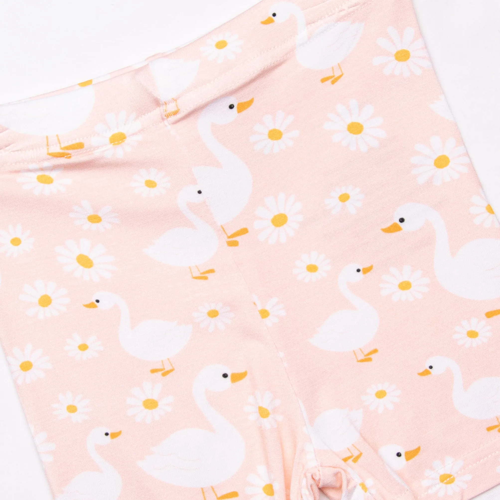 Swan Lake Snuggles Bamboo Pajama Short Set, Peach