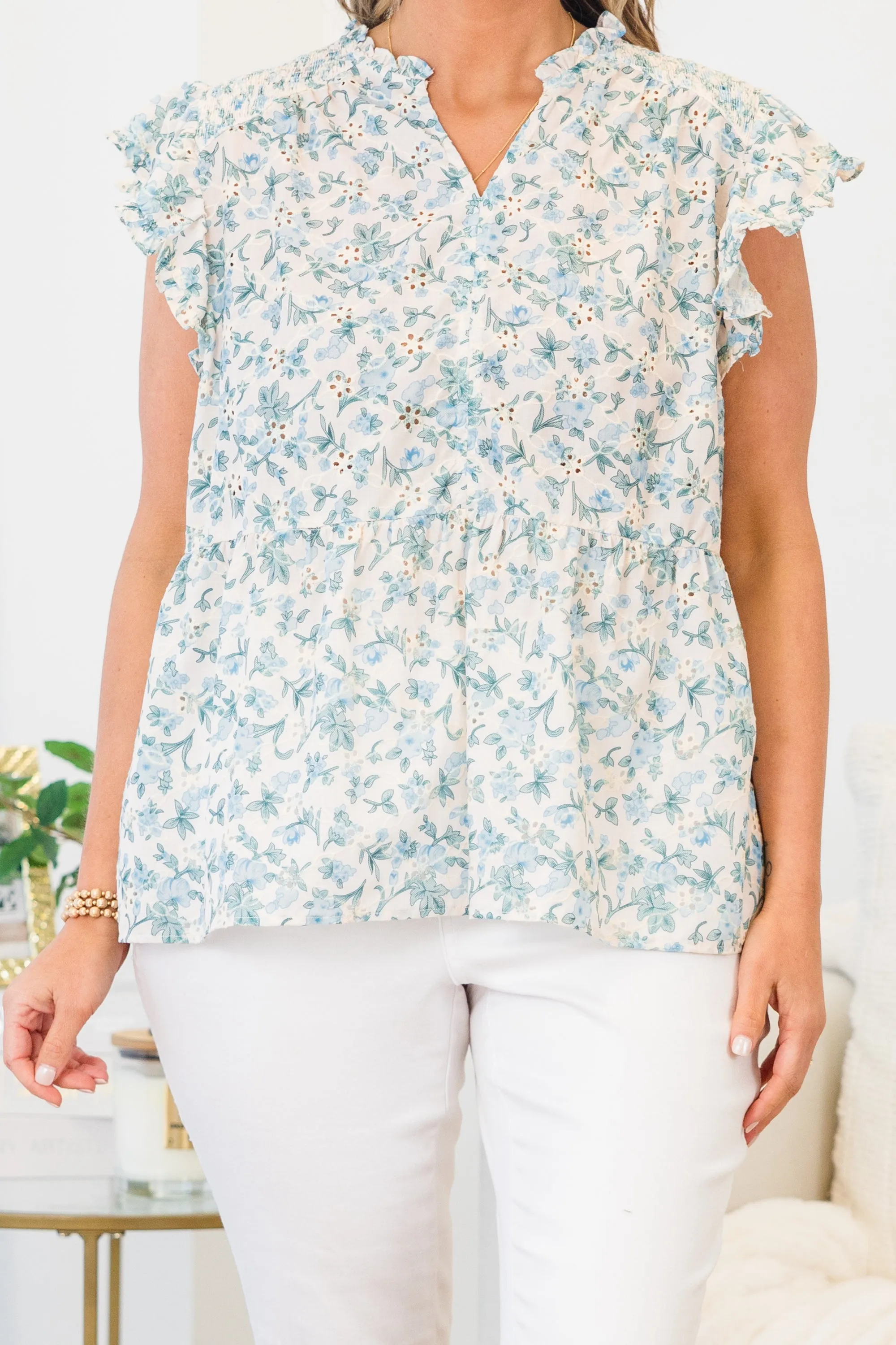 Sweet Tea Top, Light Blue