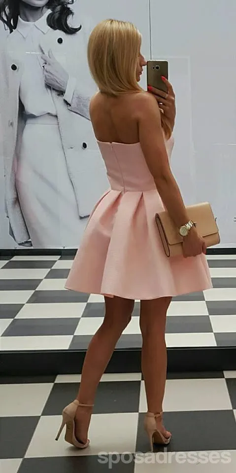 Sweetheart Pink Strapless 2018 Homecoming Dresses Under 100, CM409
