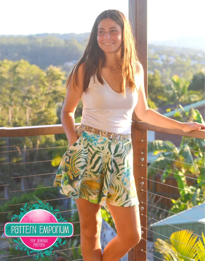 Swing Shorts | Woven Flared Shorts Sewing Pattern