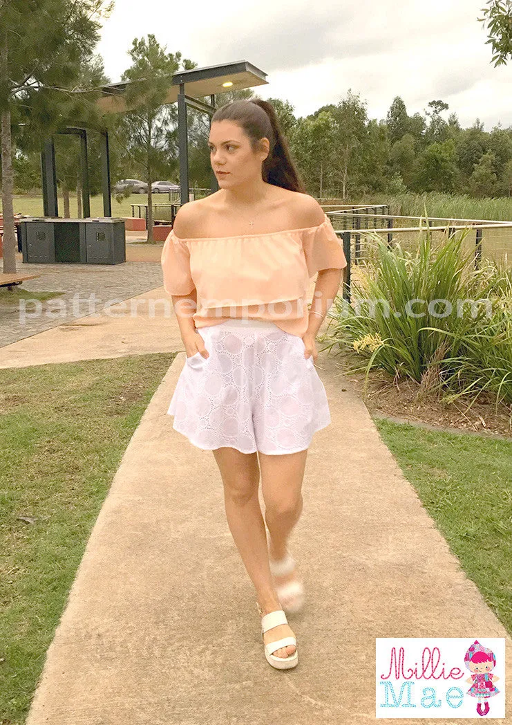 Swing Shorts | Woven Flared Shorts Sewing Pattern