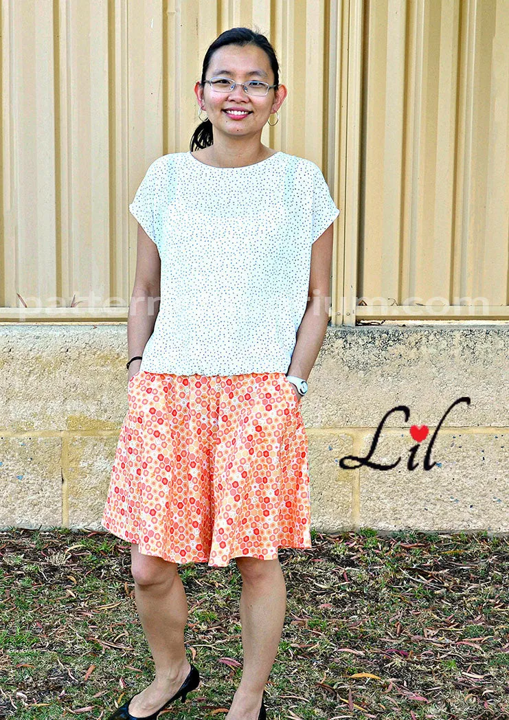 Swing Shorts | Woven Flared Shorts Sewing Pattern