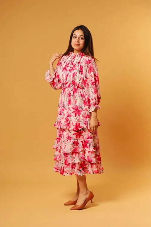 Sylvie Breezy Printed Layered Midi Dress