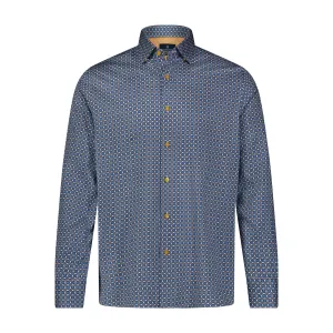 Teal, Blue, and Gold Diamond Circle Long Sleeve Shirt