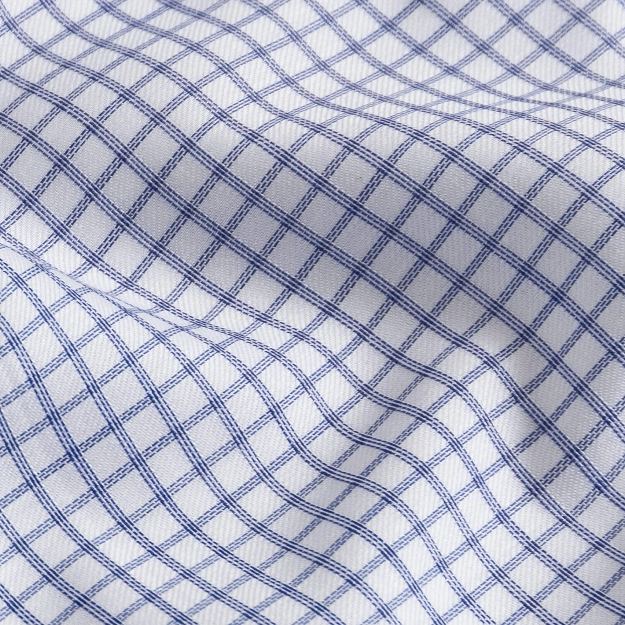 The Blue Owenby Comfort Stretch Check Custom Shirt