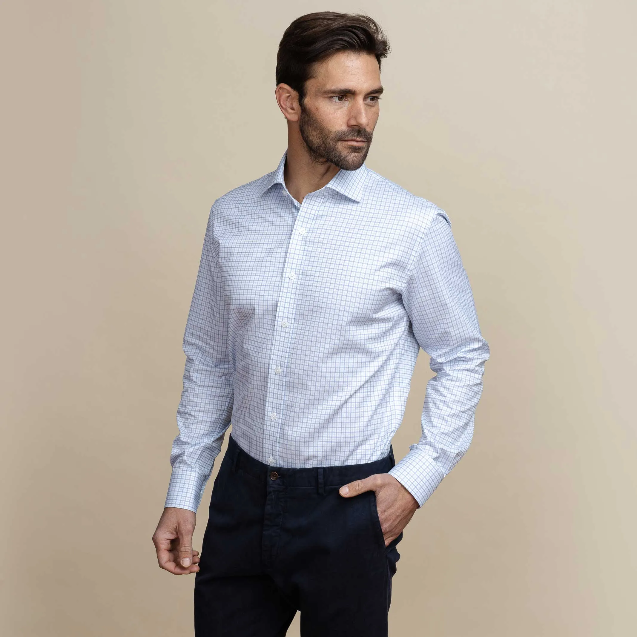 The Light Blue Wickham Tattersall Custom Shirt