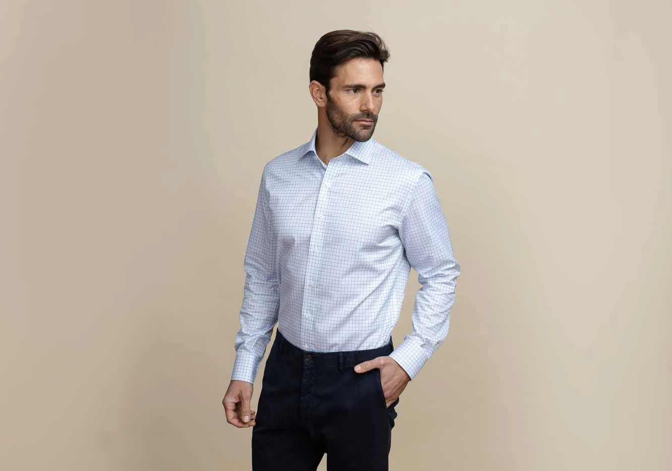 The Light Blue Wickham Tattersall Custom Shirt