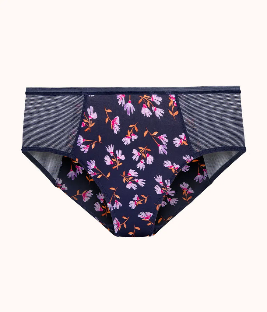 The Mesh High Waist Bikini: Navy Daisy