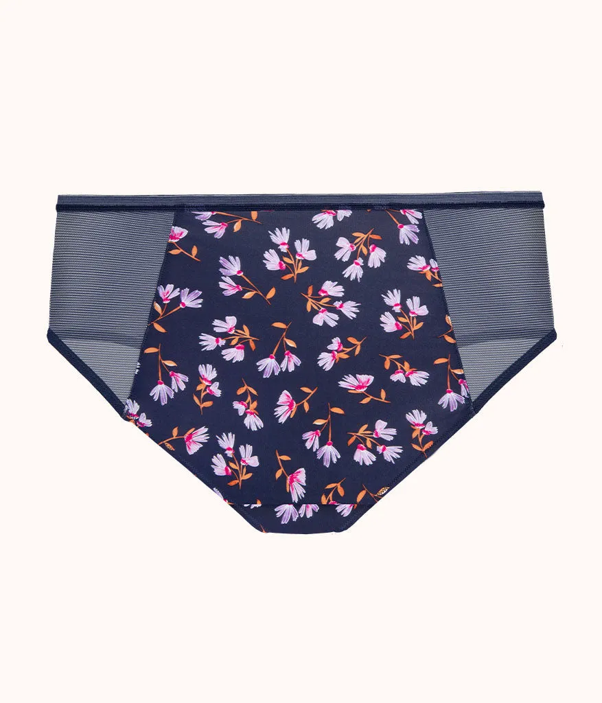 The Mesh High Waist Bikini: Navy Daisy