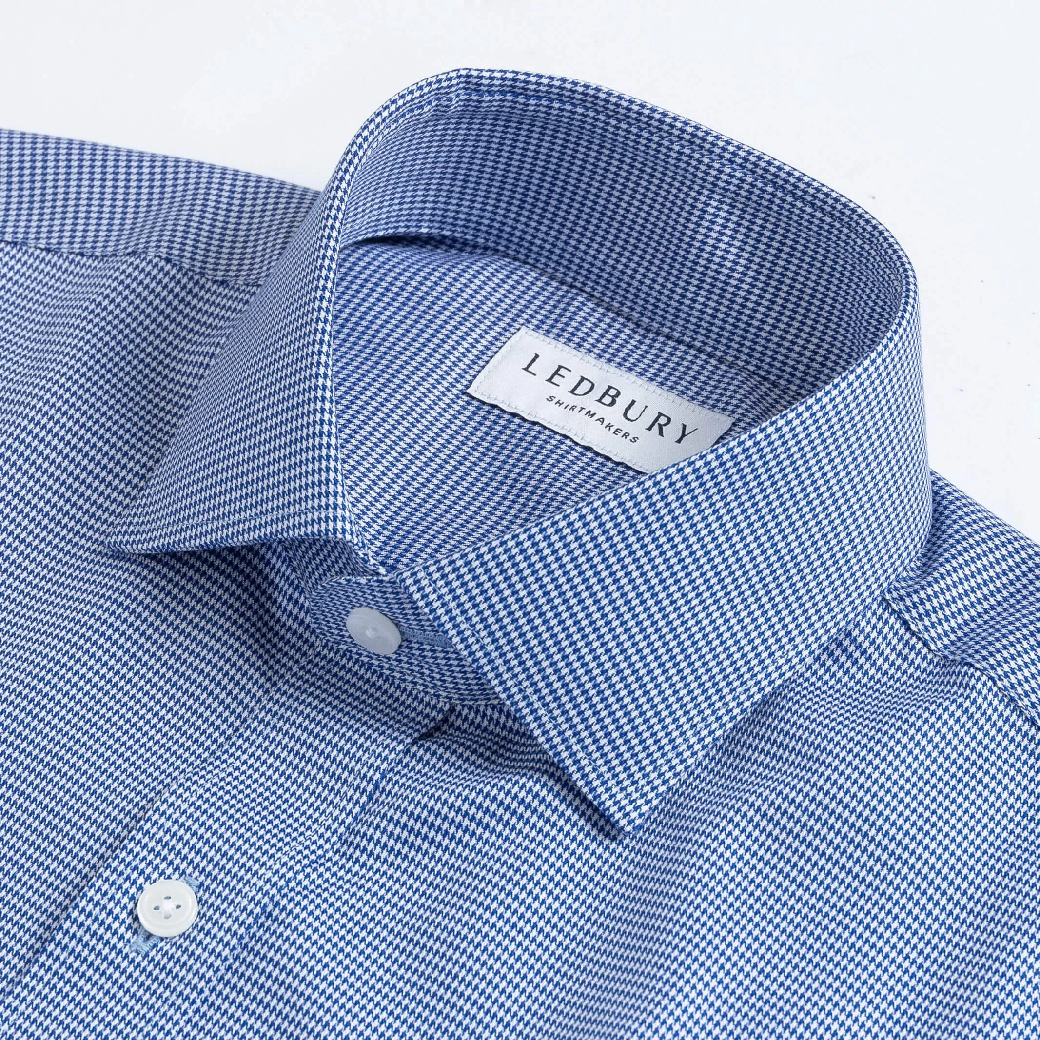 The Navy Blue McCartney Houndstooth Custom Shirt