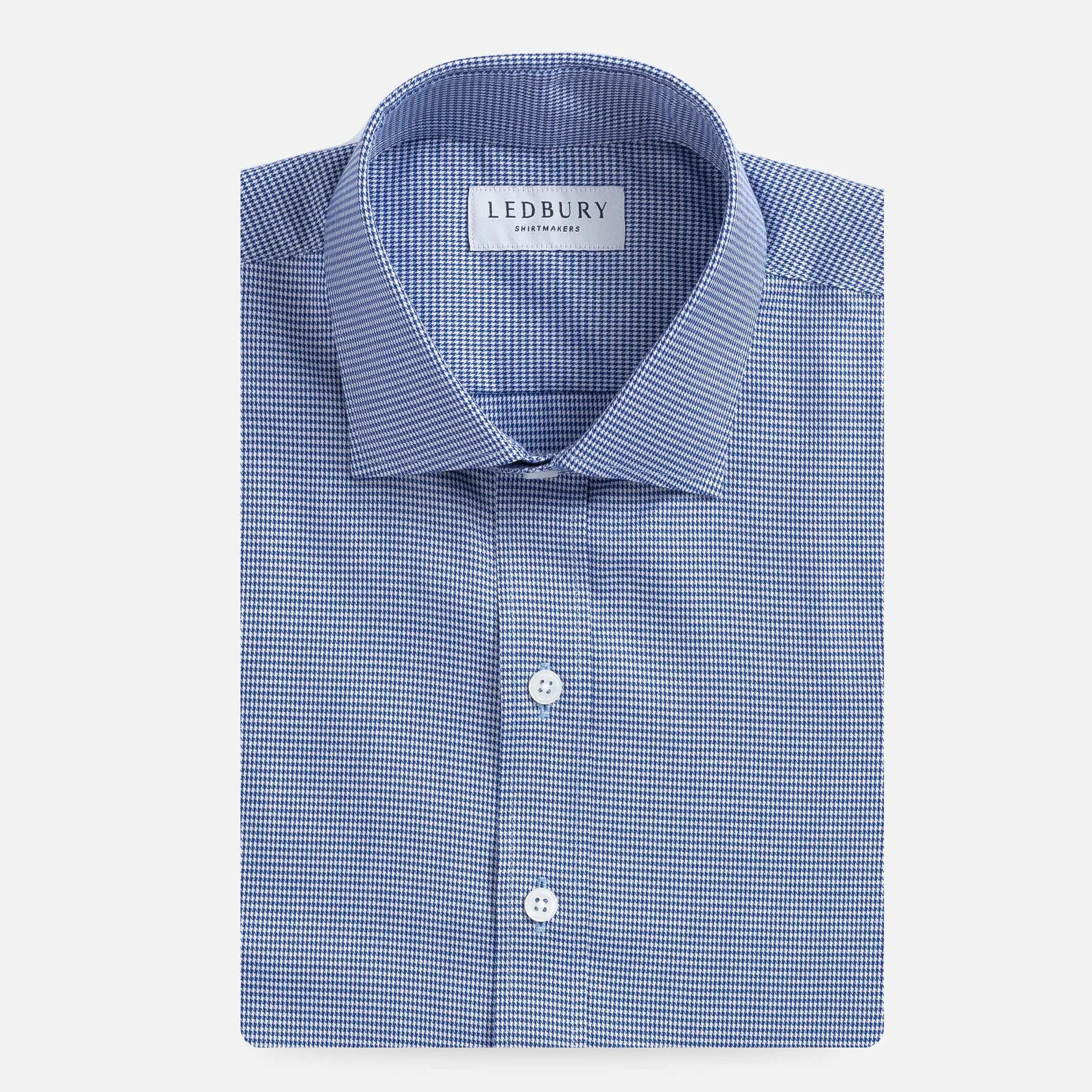 The Navy Blue McCartney Houndstooth Custom Shirt