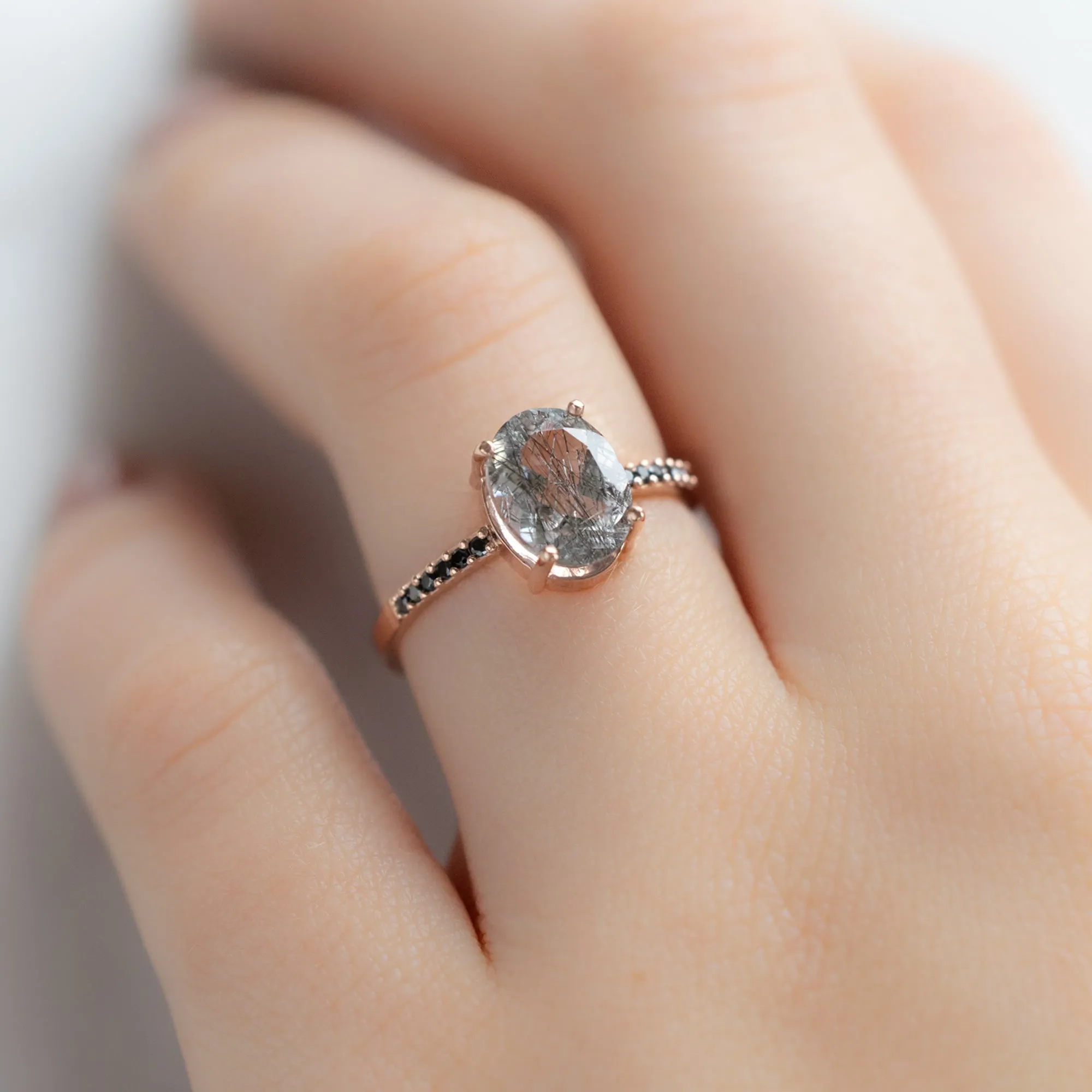 The Willow Ring | 1.62ct Oval Tourmaline in Quartz in 14K Rose Gold