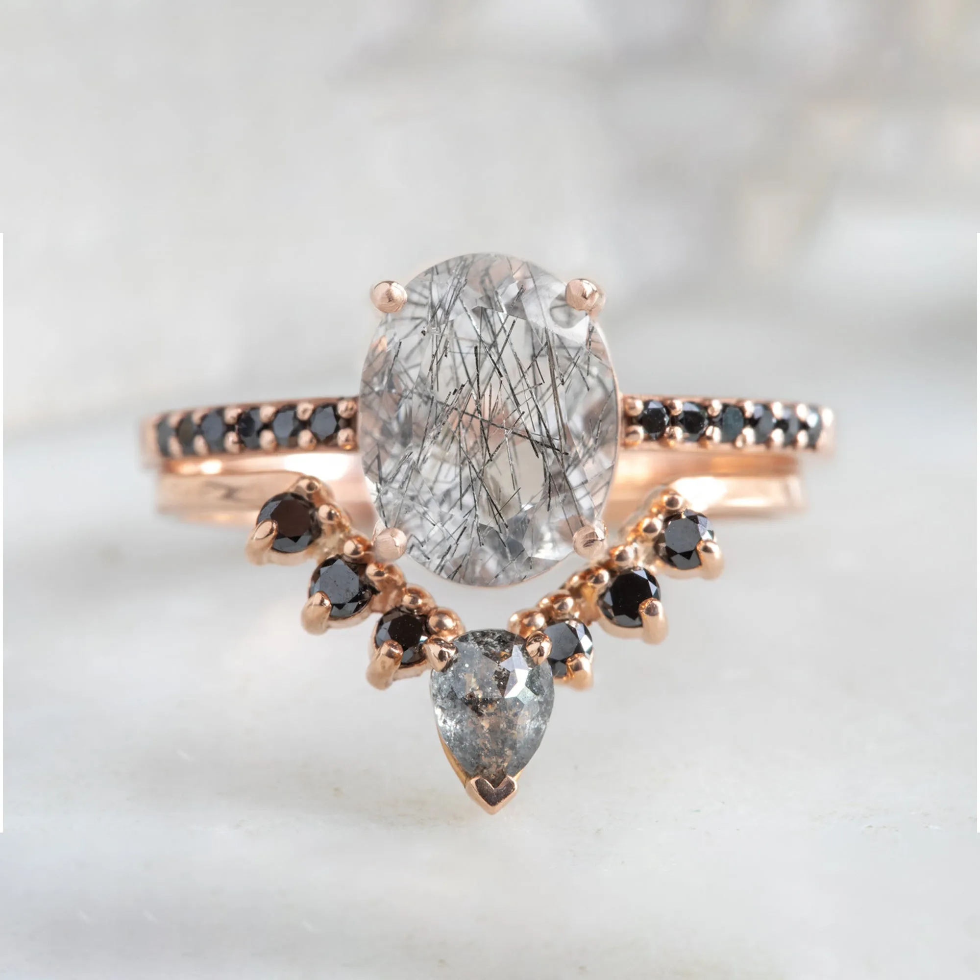 The Willow Ring | 1.62ct Oval Tourmaline in Quartz in 14K Rose Gold