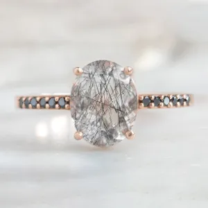The Willow Ring | 1.62ct Oval Tourmaline in Quartz in 14K Rose Gold
