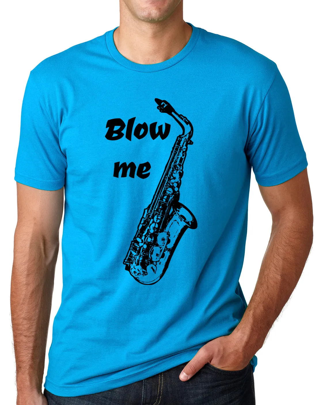 Think Out Loud Apparel Blow Me Sax Funny Saxophone T Shirt Music Humor Tee