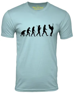 Think Out loud Apparel Guitar Player Evolution Funny T-Shirt Guitarist musician Tee
