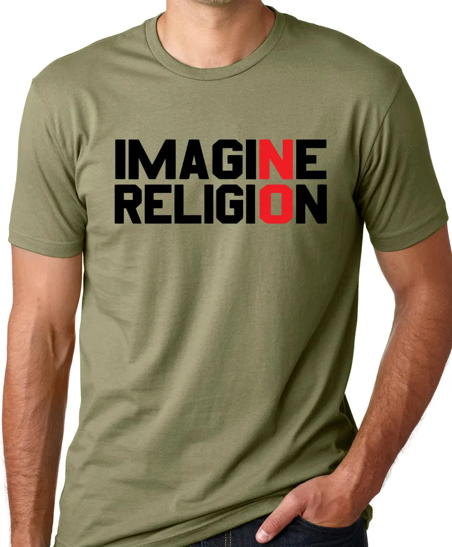 Think Out Loud Apparel Imagine No Religion Atheist T-Shirt Free Thinker Tee