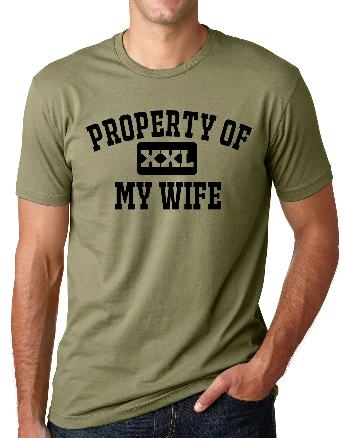 Think Out Loud Apparel Property Of My Wife Funny Athletic Department Humor T Shirt